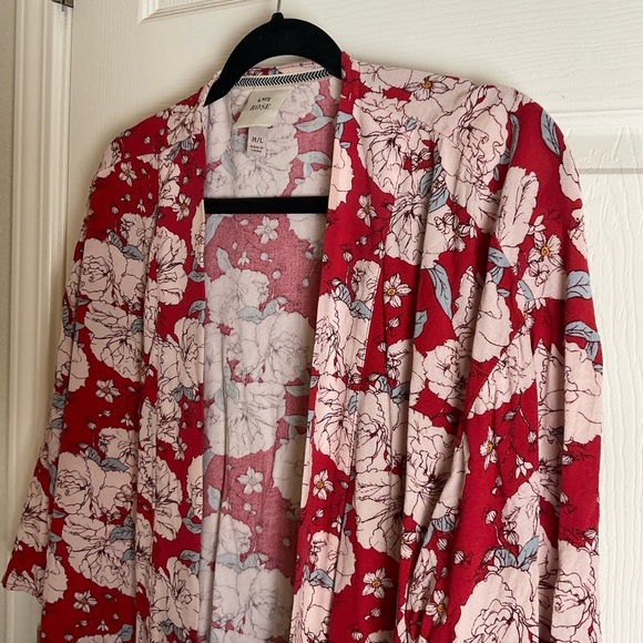 Knox Rose M/L woman’s Floral Kimono Cardigan - Picture 2 of 6